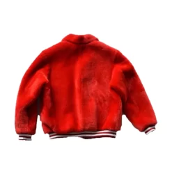 Red Bomber Faux Jacket Mens