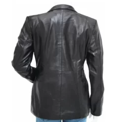Womens Blazer Black Leather Jacket