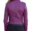 Womens Biker Purple Leather Jacket