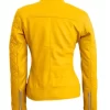 Womens Yellow Quilted Leather Jacket