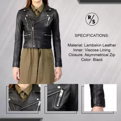 cropped leather jacket women