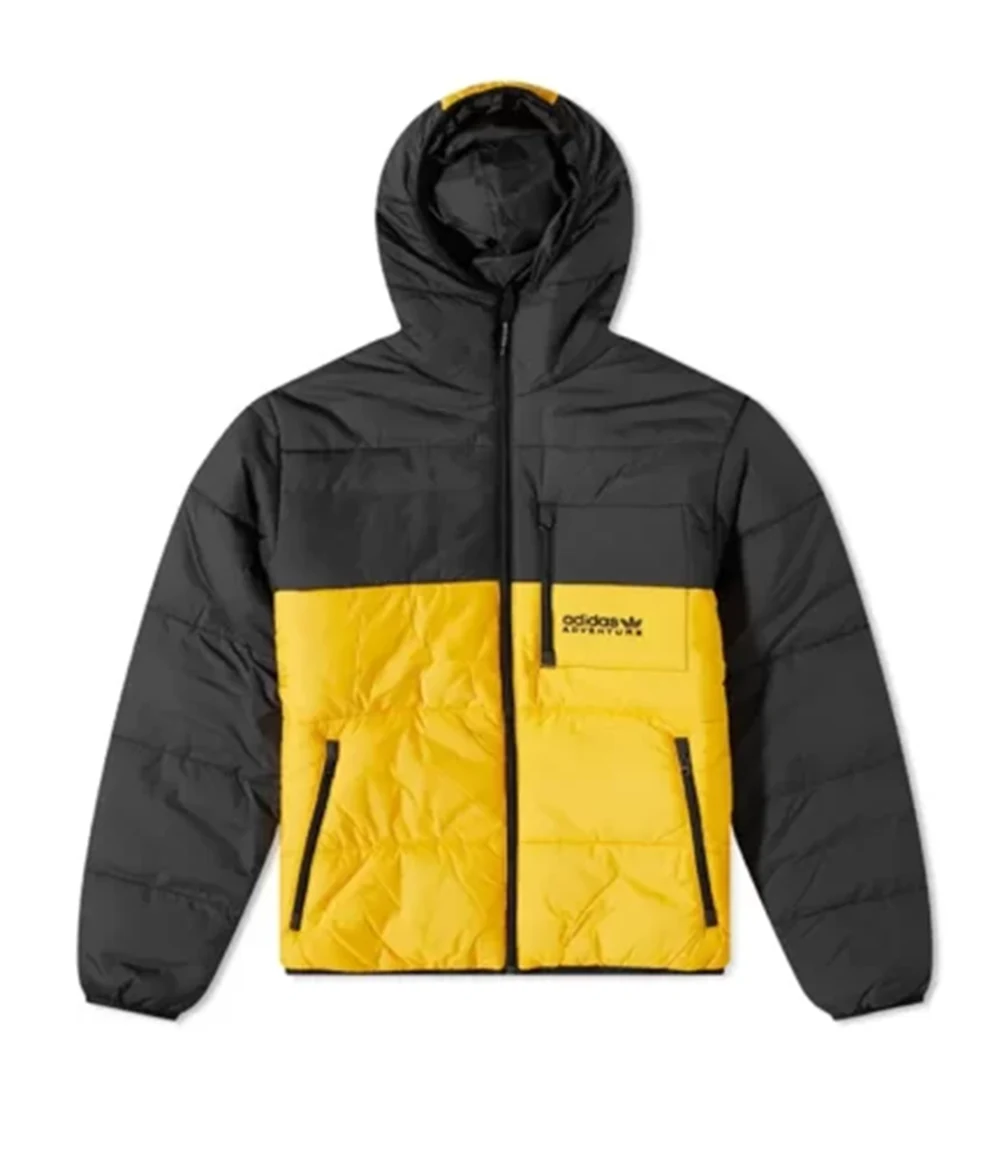 Yellow and Black Adidas Puffer Jacket