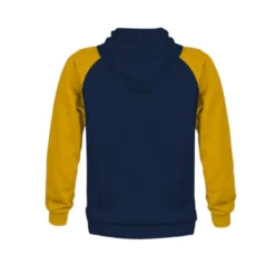 Blue Hoodie with Yellow Sleeves