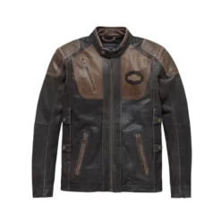 Harley Davidson Brown Leather Jacket Mens