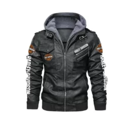 Mens Harley-Davidson Motorcycle Black Hooded Jacket