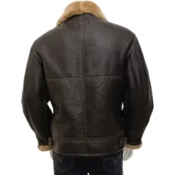 Mens Leather and Brown Shearling Jacket