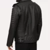 Black quilted mens motorcycle jacket