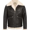 Men’s Brown B3 Shearling Leather Biker Jacket