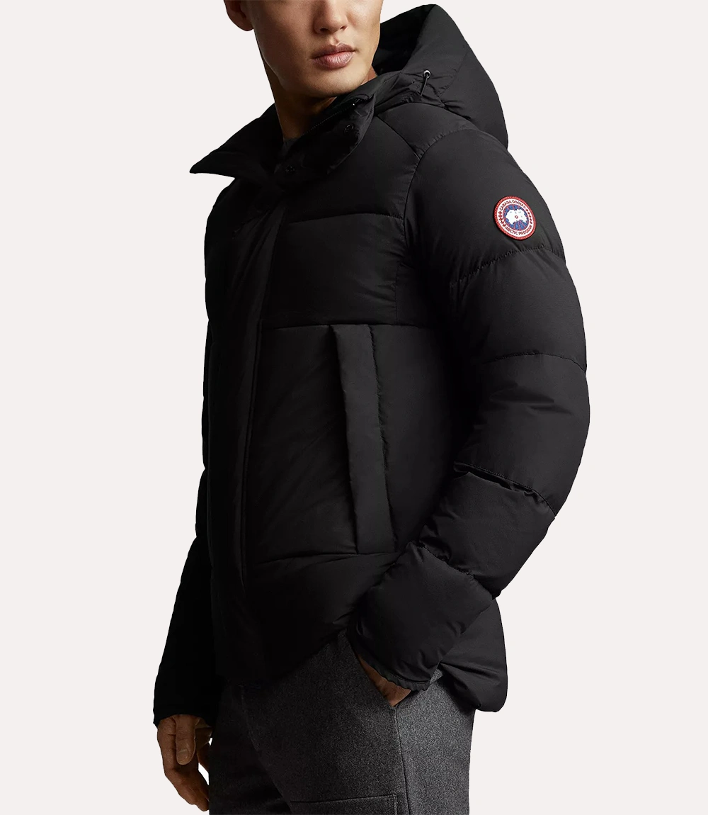 Canada Goose Puffer Black Hooded Down Jacket