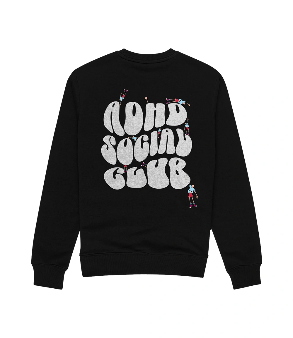 ADHD Ralph Skin Social Club Black Sweatshirt