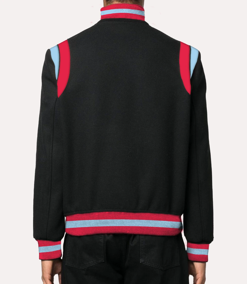 Red and Blue Mens Baseball Varsity Jacket