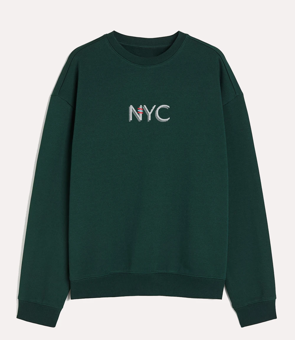Ralph Skin Green Fleece Sweatshirt with NYC Written at front