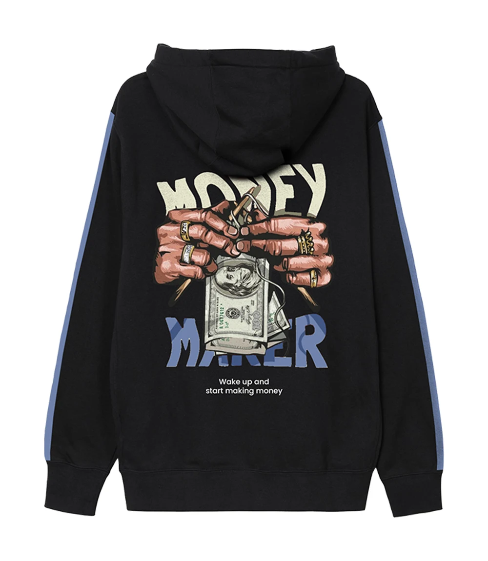Blue and Beige Money Maker Hoodie by Ralph Skin