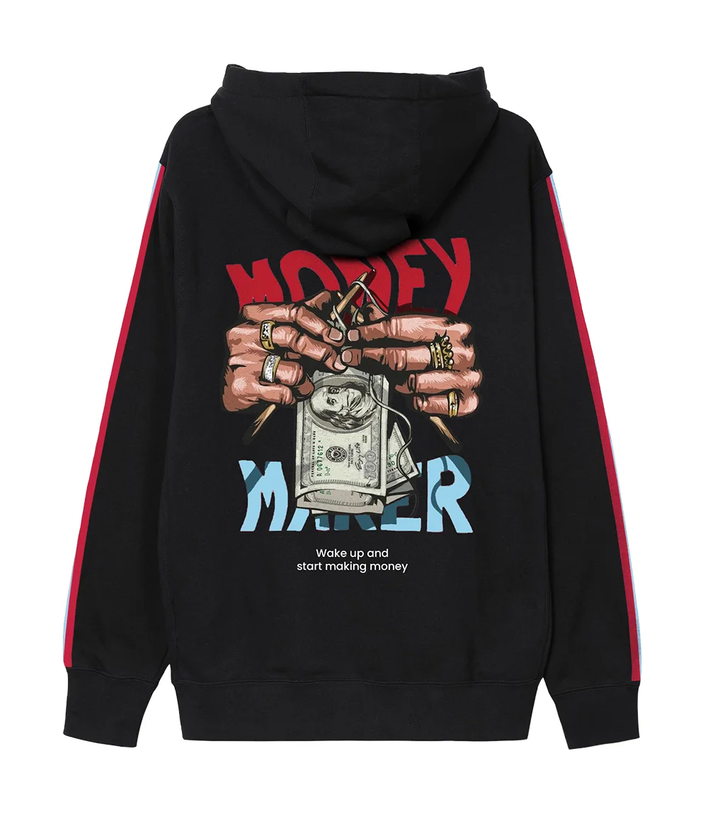 Money Maker Hoodie By Ralph Skin - Red and Blue Striped